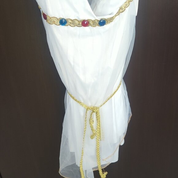 Greek Goddess White and Gold Costume - Size 8-10 M NWT - Picture 4 of 5